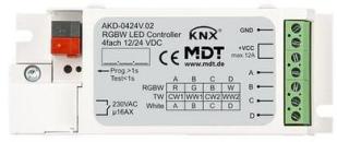 MDT AKD-0424V.02 LED Controller Unterputzgerät, für 12/24V CV LED/ 4 einzelne Kanäle oder RGBW, TW
