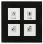 ARDEBO.de MDT BE-GT04S.01 Glastaster Plus 4-fach, umlaufendes Orientierungslicht, schwarz