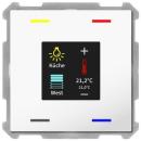 MDT BE-TAS63T4.01 Taster Smart 63 4-fach mit Farbdisplay, mit Temperatur-/Feuchtesensor, studioweiß glänzend