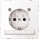 ARDEBO.de Merten SCHUKO-Steckdose mit Lichtauslass und LED-Beleuchtungs-Modul, System Design, erhöhter BRS, Steckklemmen, lotosweiß (MEG2304-6035)