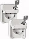 ARDEBO.de Merten SCHUKO-Steckdose, Aquastar, 16 A, AC 250 V, Berührungsschutz, abschließbar mit 2 gleichen Schließungen, 2er-Set, lichtgrau, (MEG2418-8029)