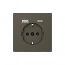 ARDEBO.de Merten MEG2367-6052 SCHUKO Steckdose mit USB-Ladegerät Typ A und Typ C / 3,0 A, System Design, moccametallic