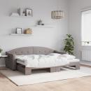 Tagesbett Ausziehbar Taupe 80x200 cm Stoff