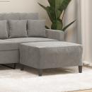 Fußhocker Hellgrau 70x55x41 cm Samt