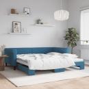 Tagesbett Ausziehbar Blau 100x200 cm Samt
