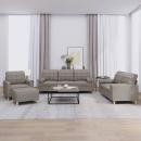 4-tlg. Sofagarnitur mit Kissen Taupe Stoff