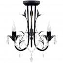 Decknlampe Art Novau mit Kristallperlen 3 x E14
