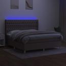 Boxspringbett mit Matratze & LED Taupe 180x200 cm Stoff