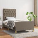 Bettgestell mit Kopfteil Taupe 80x200 cm Stoff