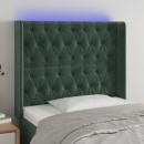 LED Kopfteil Dunkelgrün 93x16x118/128 cm Samt 