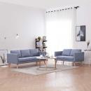 Sofa Set 2-Sitzer und 3-Sitzer Stoff Hellgrau 