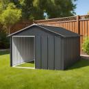 Hundehütte Anthrazit 116,5x153x81,5 cm Verzinkter Stahl
