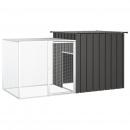 Kaninchenkäfig Anthrazit 200x91x100 cm Verzinkter Stahl