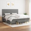 Boxspringbett mit Matratze Dunkelgrau 200x200 cm Stoff