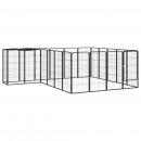 22-tlg. Hundelaufstall Schwarz 50x100cm Stahl Pulverbeschichtet