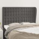 Kopfteil mit Ohren Grau 147x23x118/128 cm Kunstleder