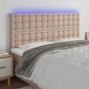 LED Kopfteil Cappuccino-Braun 160x5x118/128cm Kunstleder