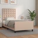 Bettgestell mit Kopfteil Cappuccino-Braun 80x200 cm Kunstleder