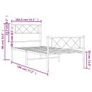 Bettgestell mit Kopf- und Fußteil Metall Schwarz 100x190 cm