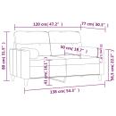 2-Sitzer-Sofa mit Zierkissen Dunkelgrau 120 cm Stoff