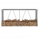 Brennholzlager aus verzinktem Stahl 330x84x152 cm Grau 