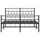 Bettgestell mit Kopf- und Fußteil Metall Schwarz 135x190 cm