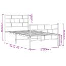 Bettgestell mit Kopf- und Fußteil Metall Schwarz 90x190 cm