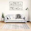 Teppich Waschbar 80x150 cm Schwarz und Weiß Rutschfest