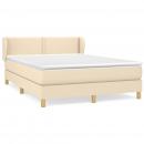 Boxspringbett mit Matratze Creme 140x190 cm Stoff