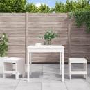 3-tlg. Garten-Bistro-Set Weiß Massivholz Kiefer