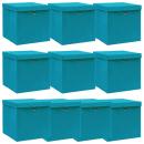 Aufbewahrungsboxen mit Deckeln 10Stk. Babyblau 32x32x32cm Stoff