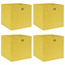 Aufbewahrungsboxen 4 Stk. Gelb 32x32x32 cm Stoff