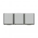 Siemens DELTA Schuko-Steckdose fläche IP44 AP dgr/hgr 3-fach waagrecht (5UB4731)
