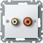 ARDEBO.de Merten Steckdose für Audio Anschluss, System M, polarweiß glänzend (MEG4350-0319)