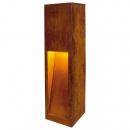 SLV RUSTY SLOT 50 Outdoor Standleuchte, TC-DSE, IP44, L/B/H 12/12/50 cm, max. 11W, stahl gerostet (229410)