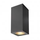 ARDEBO.de SLV BIG THEO WALL, Outdoor Wandleuchte, zweiflammig, LED, 3000K, Flood up/Beam down, silbergrau (234515)