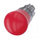ARDEBO.de Siemens 3SU1050-1HB20-0AA0 NOT-HALT-Pilzdrucktaster, 22 mm, rund, Metall, hochglanz, rot, 40 mm, zwangsläufige Verrastung, gemäß DIN EN ISO 13850, Drehentriegelung