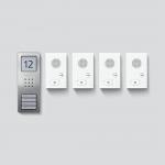 Siedle CAB 850-4 E/W Audio-Set Basic, 4 Ruftasten, edelstahl gebürstet (210008745-00)