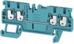 Weidmüller A4C 1,5 BL Durchgangs-Reihenklemme, PUSH IN, 1.5 mm², 500 V, 17.5 A, blau