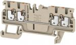 Weidmüller A4C 1,5 Durchgangs-Reihenklemme, PUSH IN, 1.5 mm², 500 V, 17.5 A, dunkelbeige
