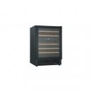 Wolkenstein UWTS129-46ED Stand Weintemperierschrank, 60 cm breit, 46 Standardweinflaschen, 5 Buchenholzböden, Thermostat, 2 Temperaturzonen, unterbaufähig, schwarz
