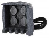 ARDEBO.de Trio Steckdosen Pfosten, IP 44, grau (9962-11)