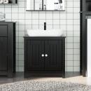 Waschbeckenunterschrank BERG Schwarz 60x34x59 cm Kiefernholz