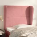 Kopfteil mit Ohren Rosa 93x23x118/128 cm Samt