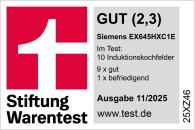 ARDEBO.de Siemens EX645HXC1E iQ700 Autarkes Induktionskochfeld, Glaskeramik, 60 cm breit, 17 Leistungsstufen, powerBoost, Quick start, mit Rahmen, schwarz