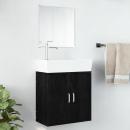   2-tlg. Badmöbel-Set Schwarz Holzwerkstoff