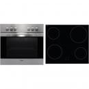 Amica EHC 12516 E EEK: A Einbauherd-Set mit Glaskeramikkochfeld, 62 L, Nischenhöhe: 60 cm, 9 Backofenfunktionen, Umluft, CoolDoor3, Steam Clean, Edelstahl