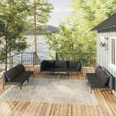 7-tlg. Garten-Lounge-Set mit Kissen Poly Rattan Dunkelgrau