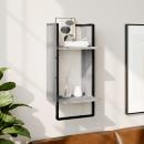 Wandregal mit Stange Grau Sonoma 30x25x65 cm