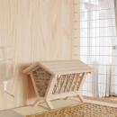 Heuraufe für Kaninchen 44x33x33 cm Massivholz Tanne